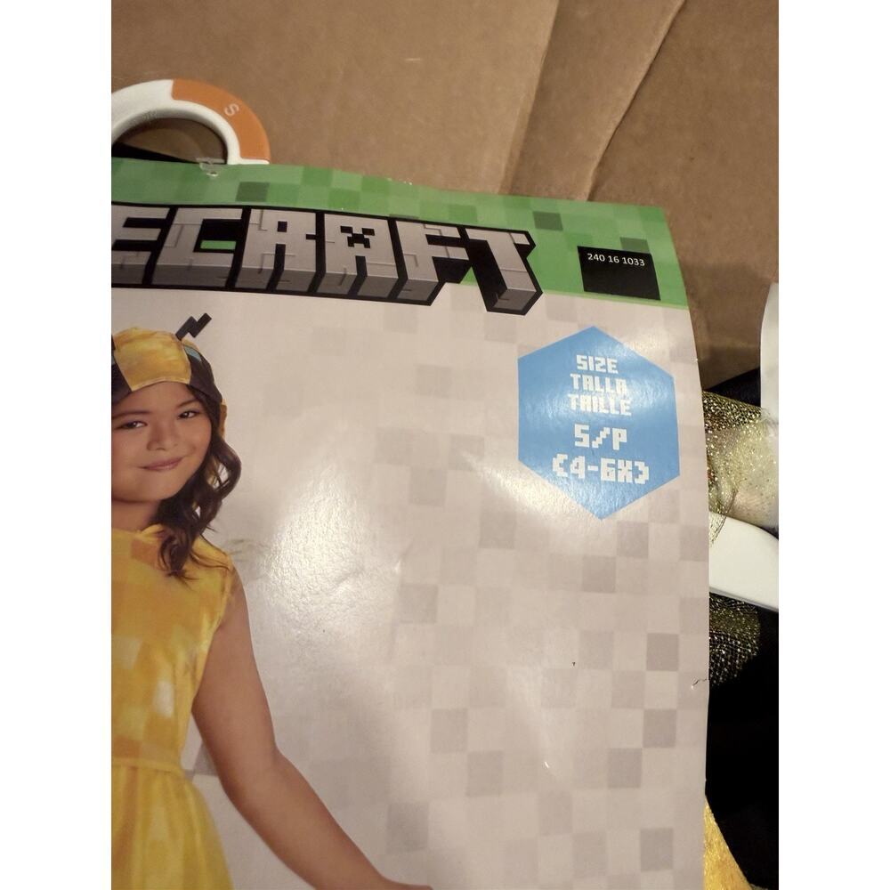Minecraft Bee Child Costume By Disguise NEW Sz 4-6x - Picture 4 of 7